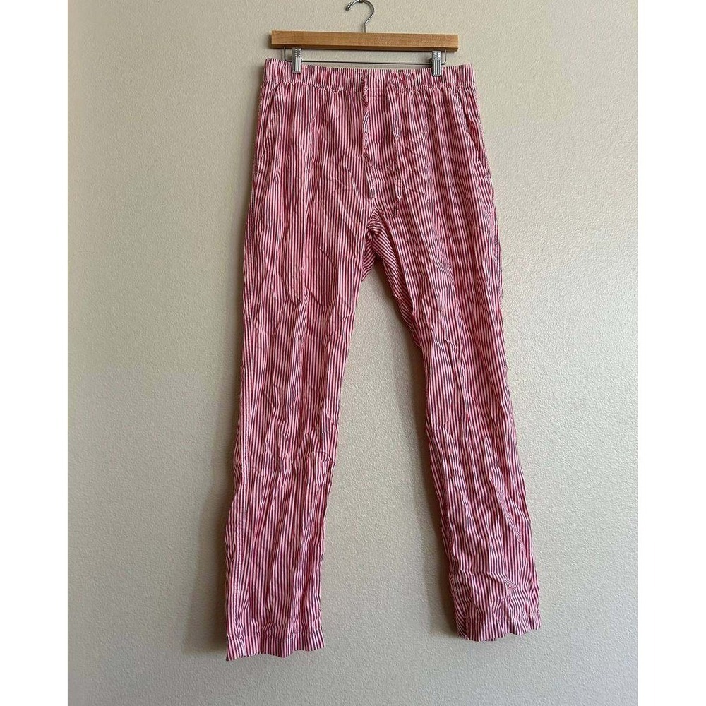 J Crew Red White Stripe Pajama Lounge Boxer Pants M Cotton Sleepwear Clean Girl